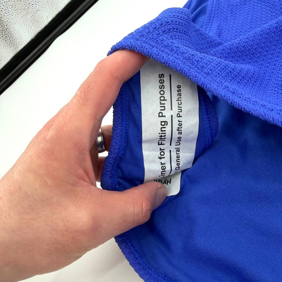 Decree Blue Textured Mid Rise Medium Coverage Bikini Bottom XXL NEW - Picture 5 of 10